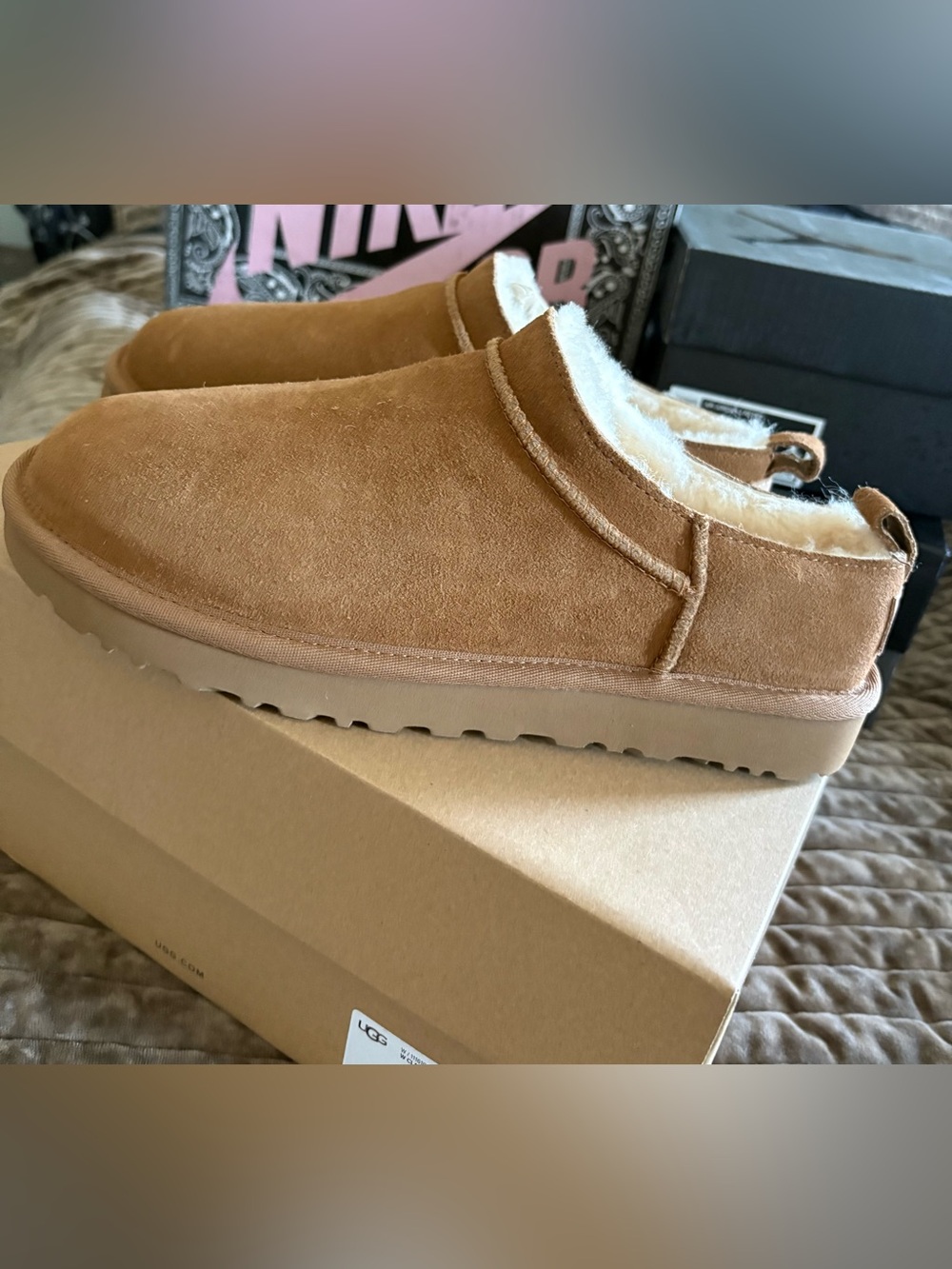 UGG classic micro boot in Chestnut Suede